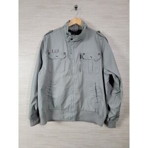 Marc Ecko Men's Jacket 3XL Gray Full Zip Bomber Utility Casual Coat